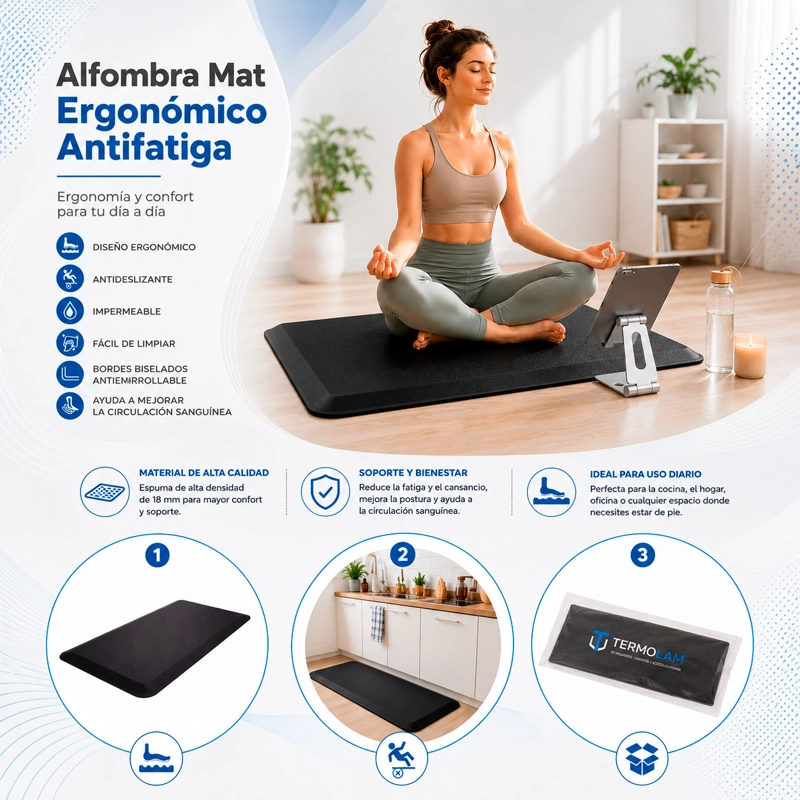 ALFOMBRA MAT ERGONOMICO ANTIFATIGA TERMOLAM NEGRA - 4