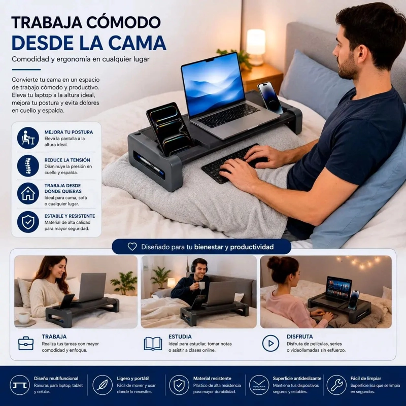 Soporte para Monitor y Laptop AIDATA Deluxe - Ergonómico - 5
