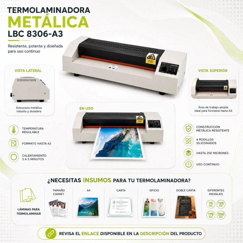 PLASTIFICADORA TERMOLAMINADORA A3 METALICA TERMOLAM 8306 - 4