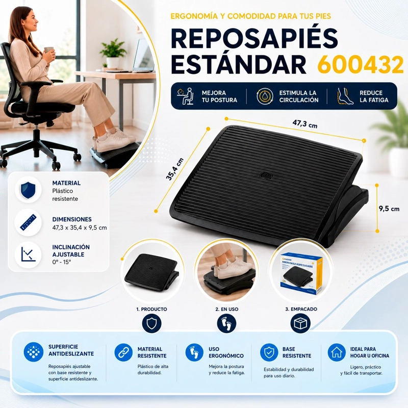 REPOSAPIES ESTANDAR AJUSTABLE ERGONOMICO TERMOLAM - 2