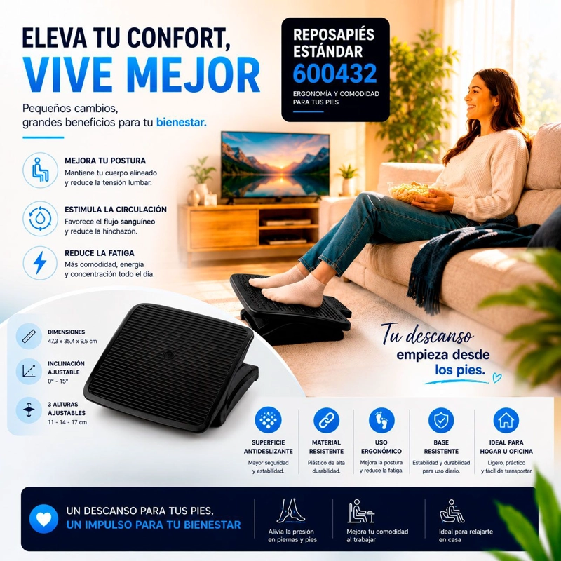 REPOSAPIES ESTANDAR AJUSTABLE ERGONOMICO TERMOLAM - 4