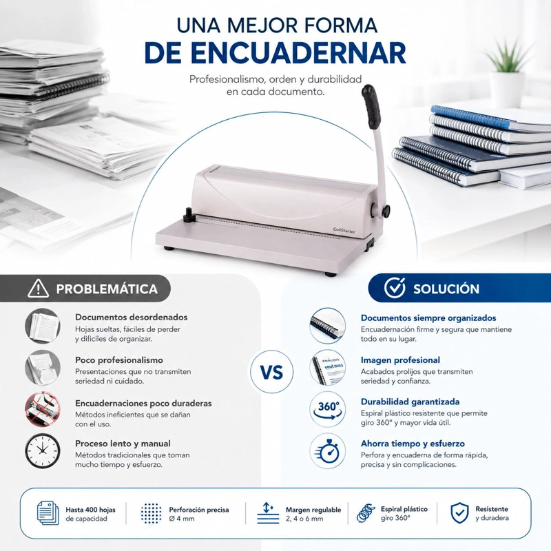 ENCUADERNADORA ESPIRAL PLASTICO CARTA TERMOLAM C-338 - 3