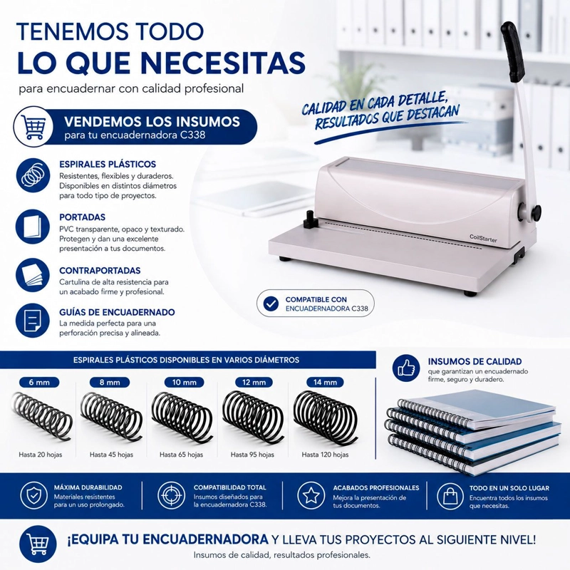 ENCUADERNADORA ESPIRAL PLASTICO CARTA TERMOLAM C-338 - 4