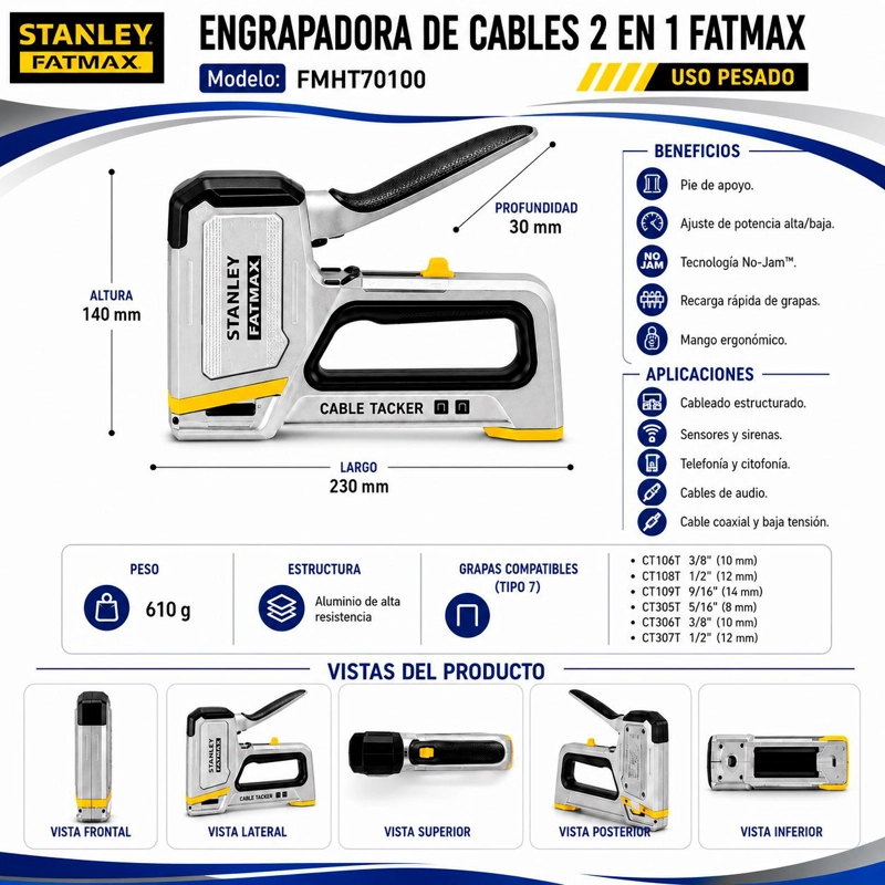 ENGRAPADORA DE CABLES 2 EN 1 FATMAX - MODELO FMHT70100 - 2