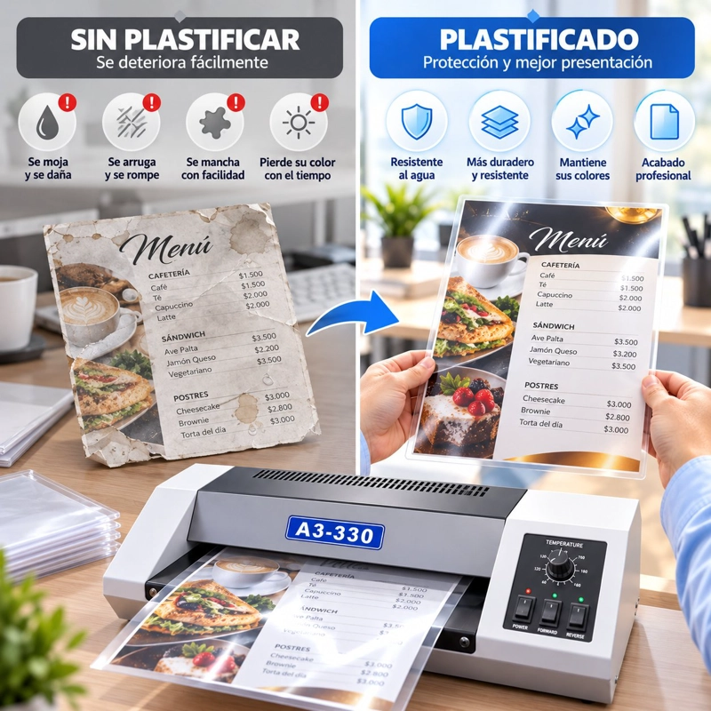 Plastificadora Metálica A3-330 Termolam 4 Rodillos - 3