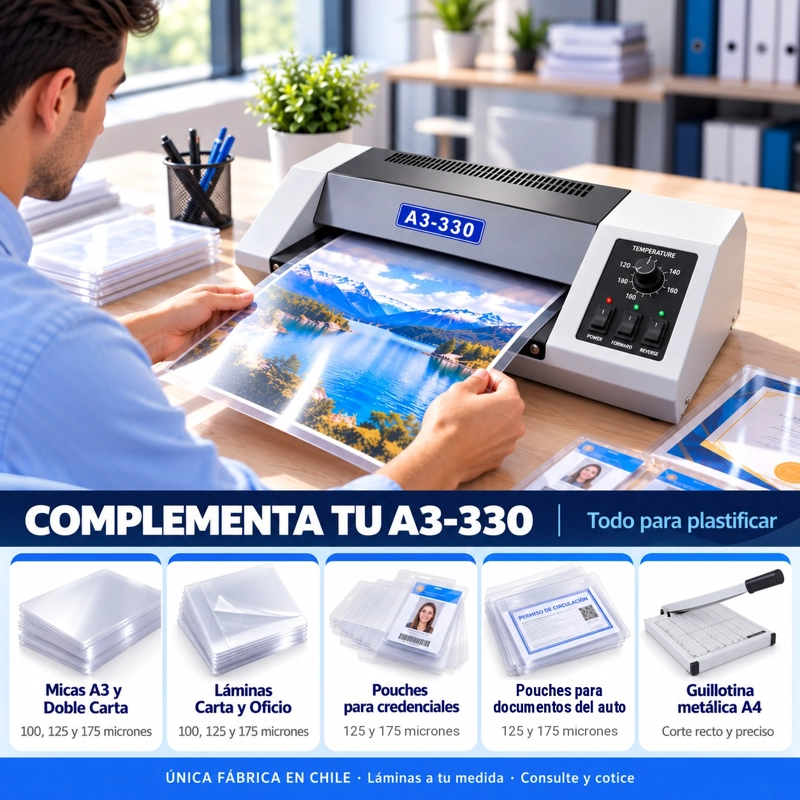 Plastificadora Metálica A3-330 Termolam 4 Rodillos - 5