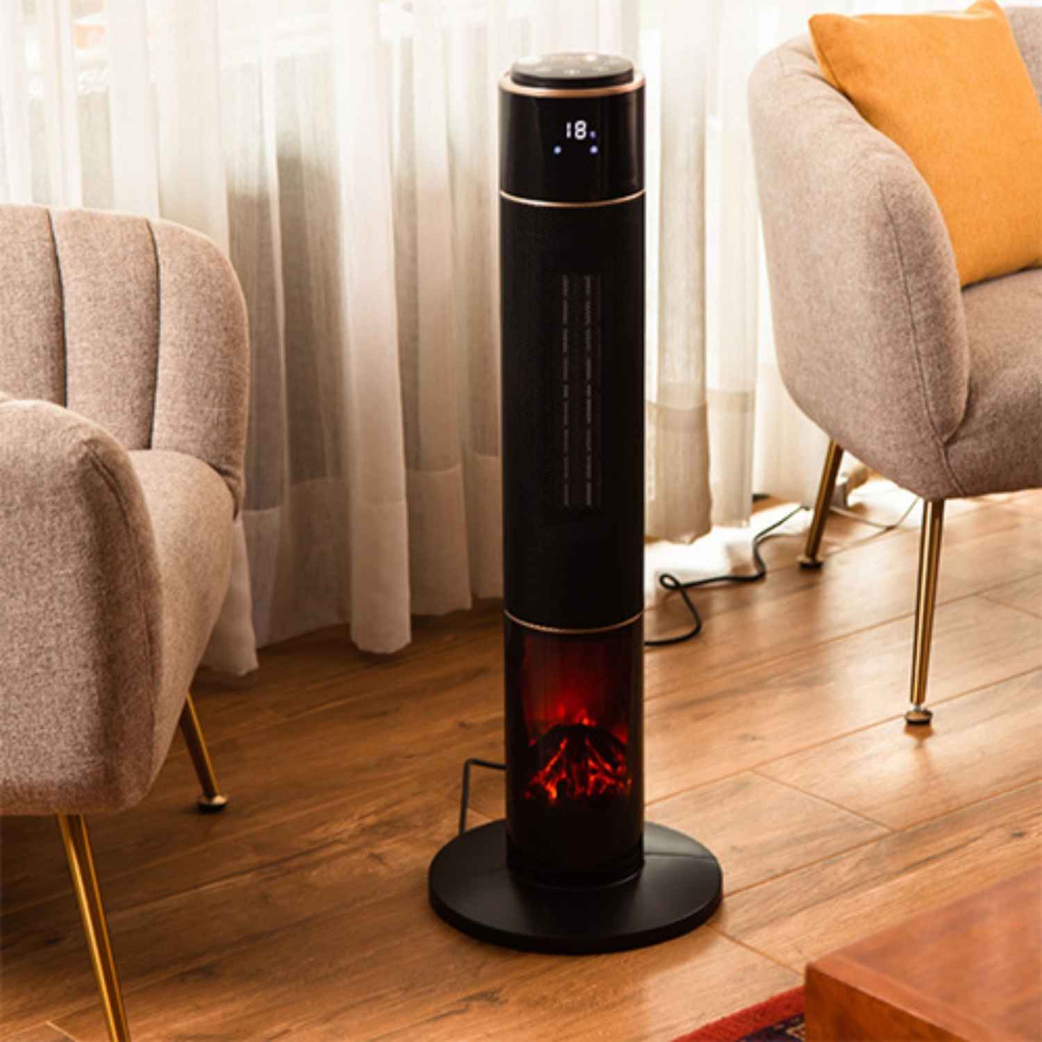 ESTUFA ELÉCTRICA CALMA TORRE PTC FLAME PTC4000 - 2000 W - 7