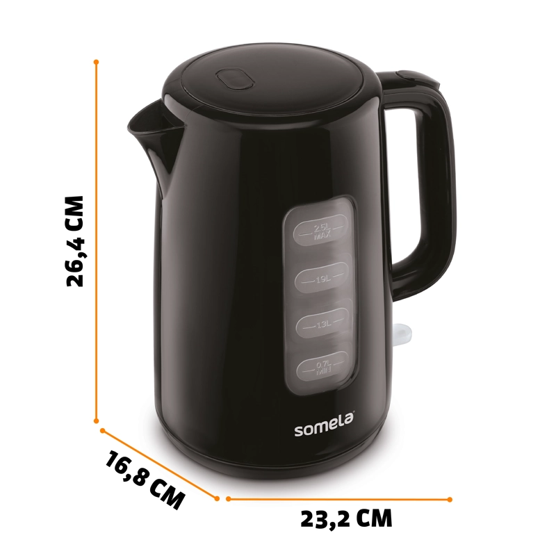 HERVIDOR SOMELA HE500 NEGRO 2.5 LTS - 4