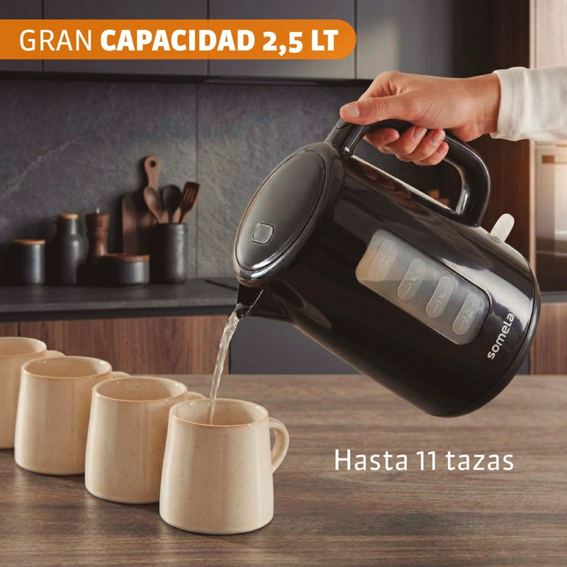 HERVIDOR SOMELA HE500 NEGRO 2.5 LTS - 5