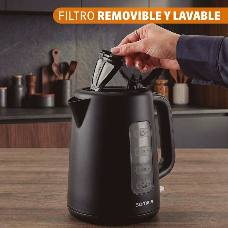 HERVIDOR SOMELA HE500 NEGRO 2.5 LTS - 8