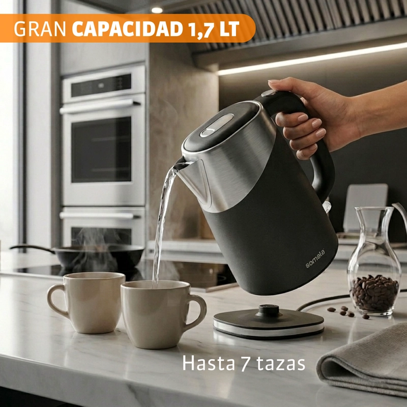 HERVIDOR SOMELA HE1300 NEGRO 1.7 LTS - 7
