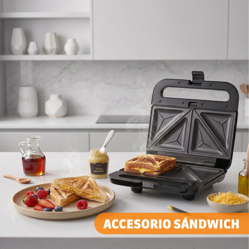 SANDWICHERA SOMELA SG3000 3 EN 1 NEGRO – 850 W - 4