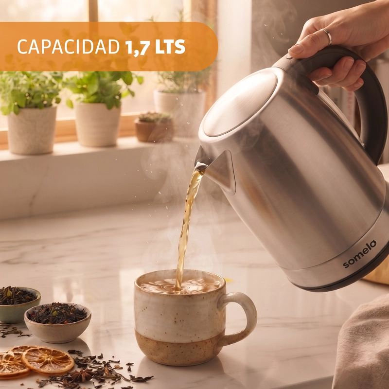 HERVIDOR SOMELA HE1725 INOXBOIL  GRIS 1,7 LTS - 2200 W - 3