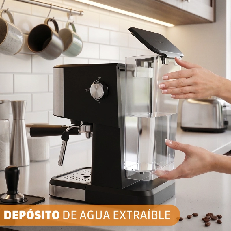 CAFETERA EXPRESSO SOMELA CAPRESSO CAPS GRIS 1,5 LTS – 1050 W - 5