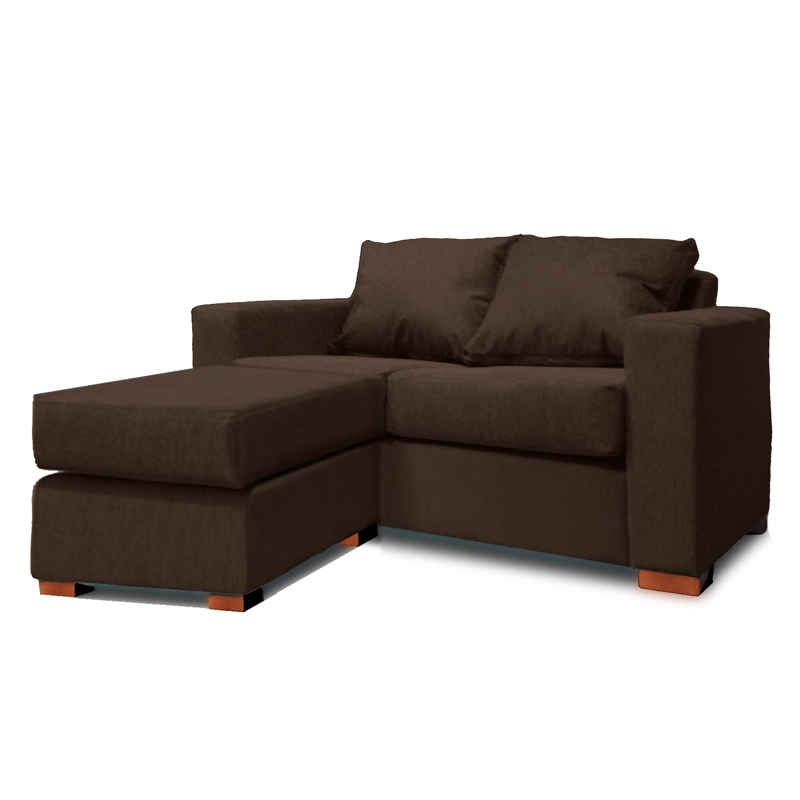SOFA SECCIONAL IZQUIERDO 2 CUERPOS EN COLOR CAFE DKORA MODELO LENA - 1