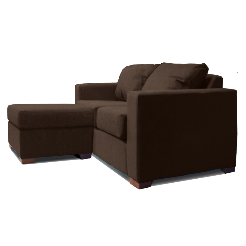 SOFA SECCIONAL IZQUIERDO 2 CUERPOS EN COLOR CAFE DKORA MODELO LENA - 2