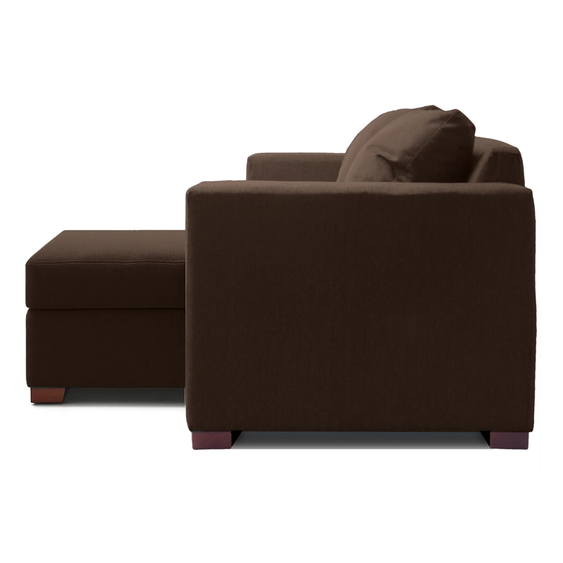 SOFA SECCIONAL IZQUIERDO 2 CUERPOS EN COLOR CAFE DKORA MODELO LENA - 3