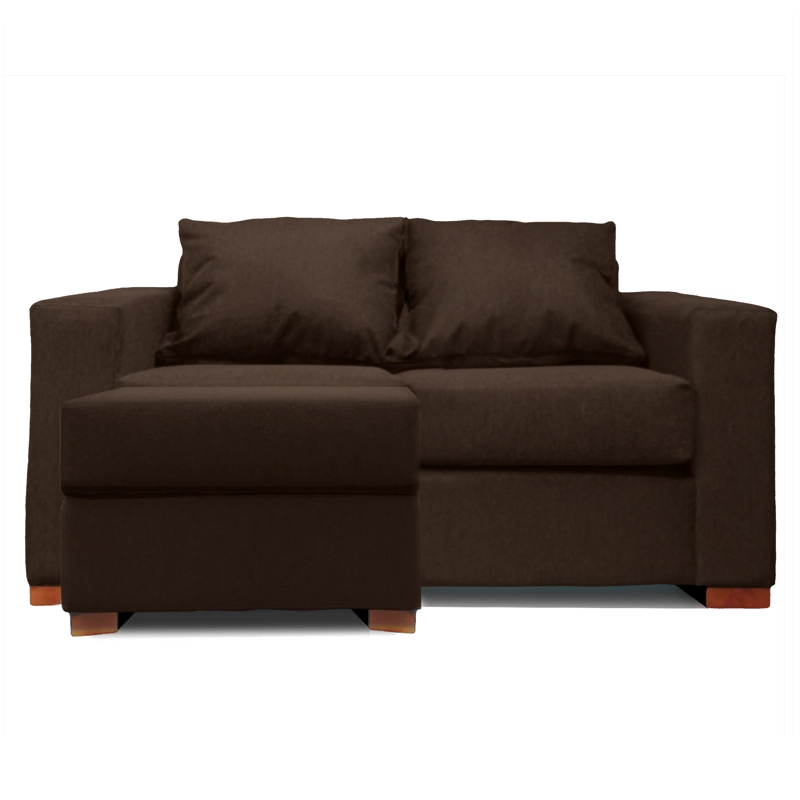 SOFA SECCIONAL IZQUIERDO 2 CUERPOS EN COLOR CAFE DKORA MODELO LENA - 4