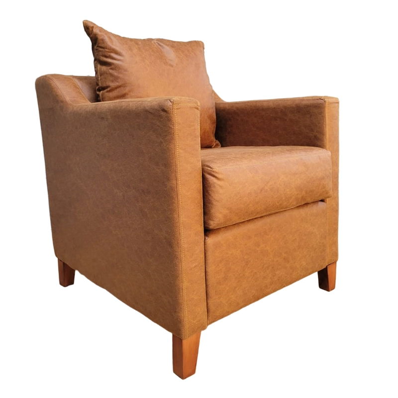 SOFA 1 CUERPO EN COLOR CAFE CLARO GAMUZA DKORA MODELO ARES - 2