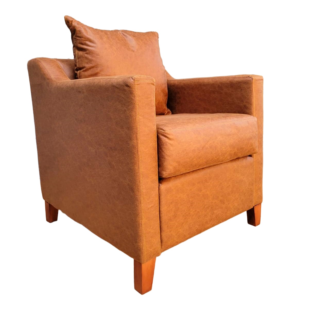 SOFA 1 CUERPO EN COLOR CAFE CLARO GAMUZA DKORA MODELO ARES - 2