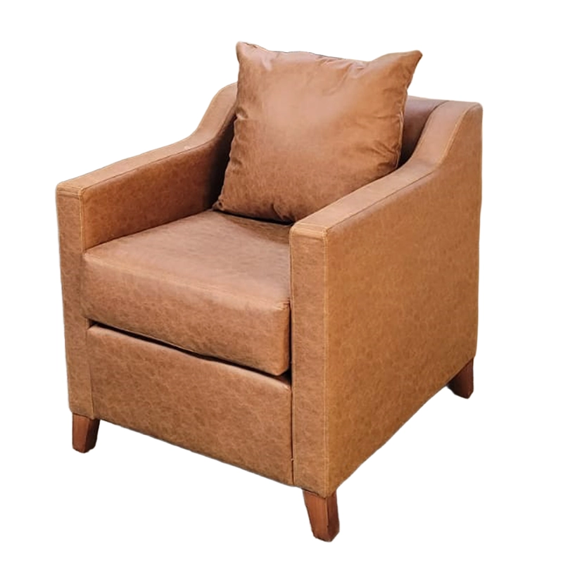 SOFA 1 CUERPO EN COLOR CAFE CLARO GAMUZA DKORA MODELO ARES - 4