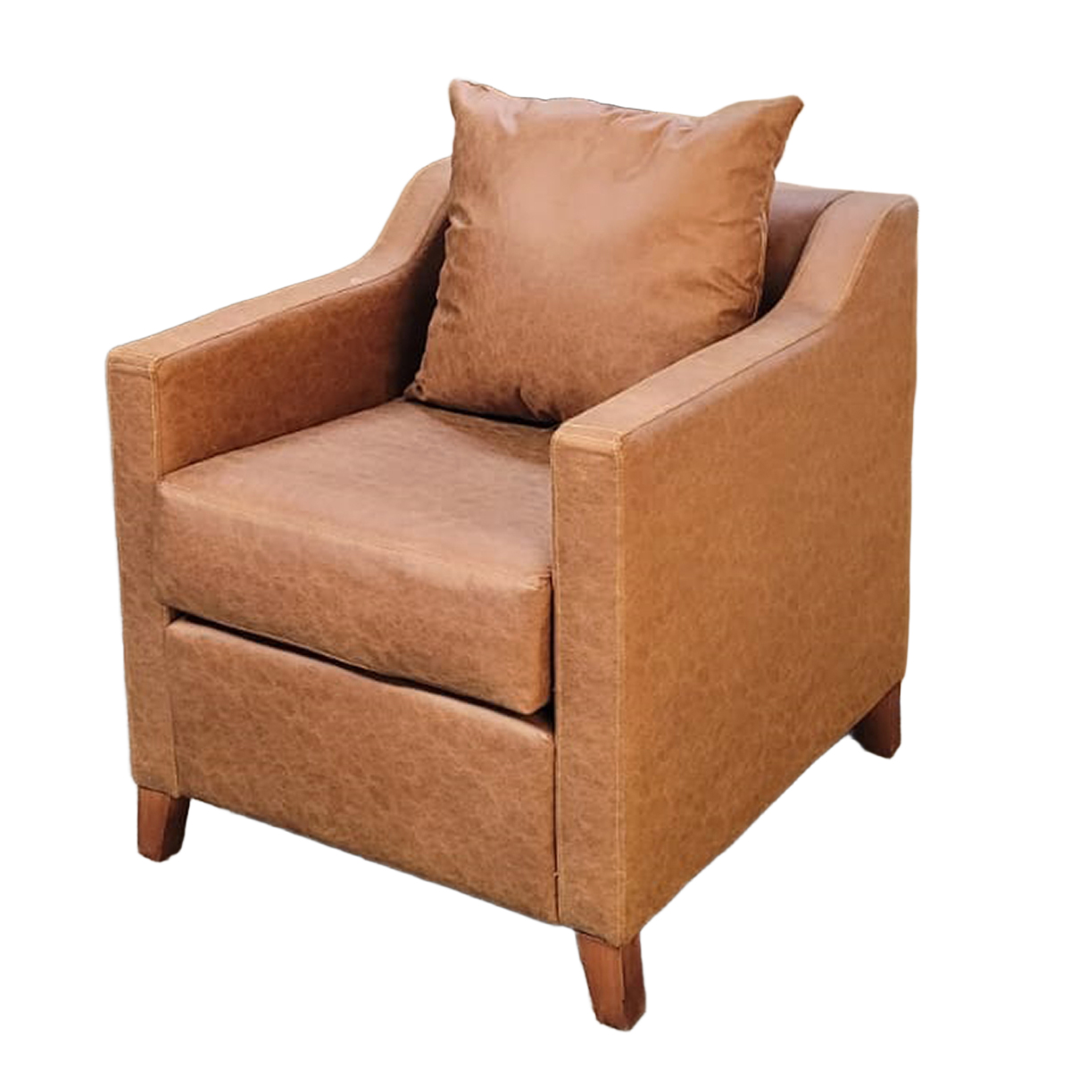 SOFA 1 CUERPO EN COLOR CAFE CLARO GAMUZA DKORA MODELO ARES - 4