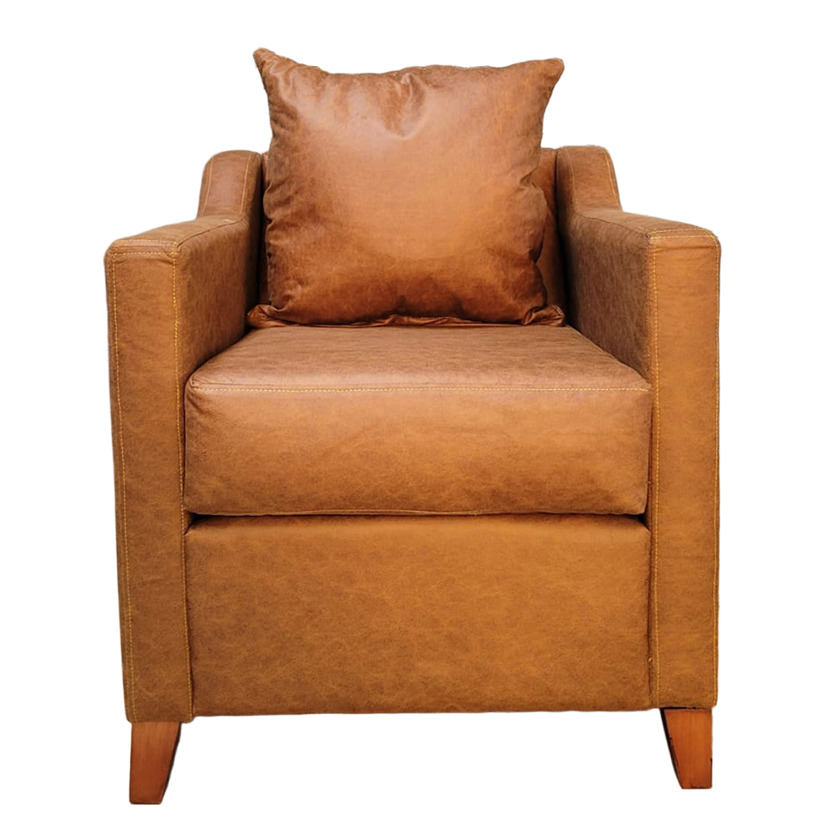 SOFA 1 CUERPO EN COLOR CAFE CLARO GAMUZA DKORA MODELO ARES - 5