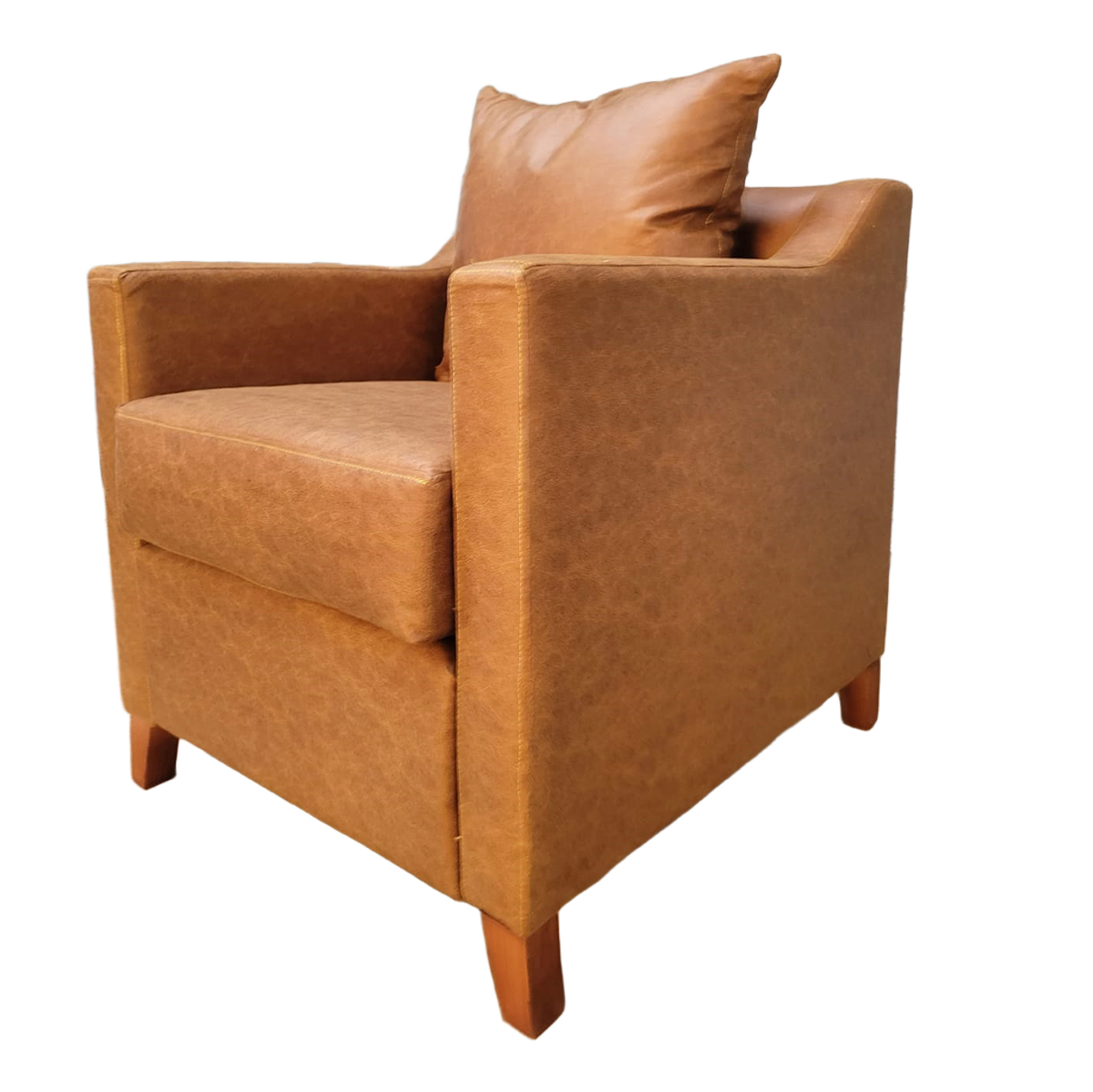 SOFA 1 CUERPO EN COLOR CAFE CLARO GAMUZA DKORA MODELO ARES - 6