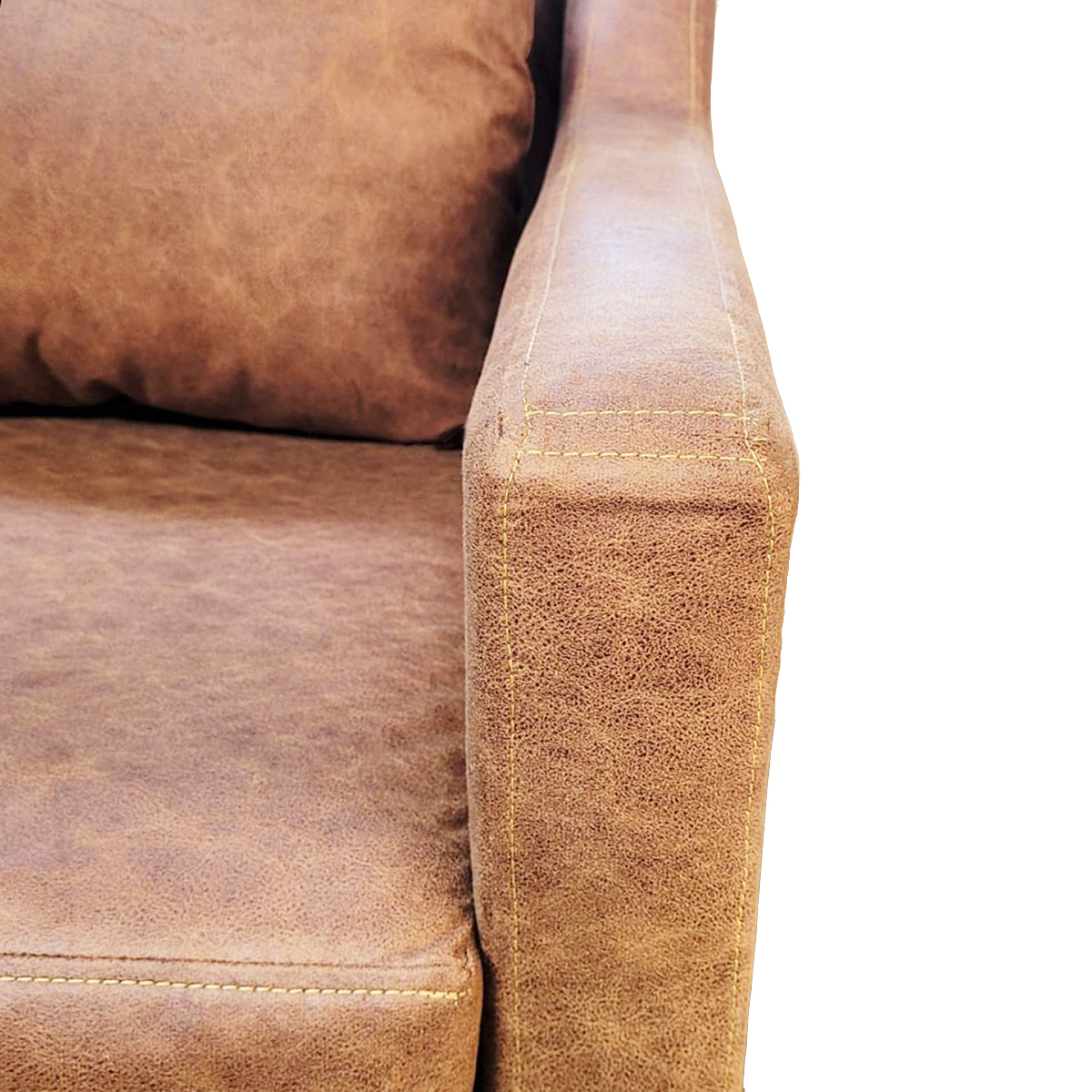 SOFA 1 CUERPO EN COLOR CAFE CLARO GAMUZA DKORA MODELO ARES - 8