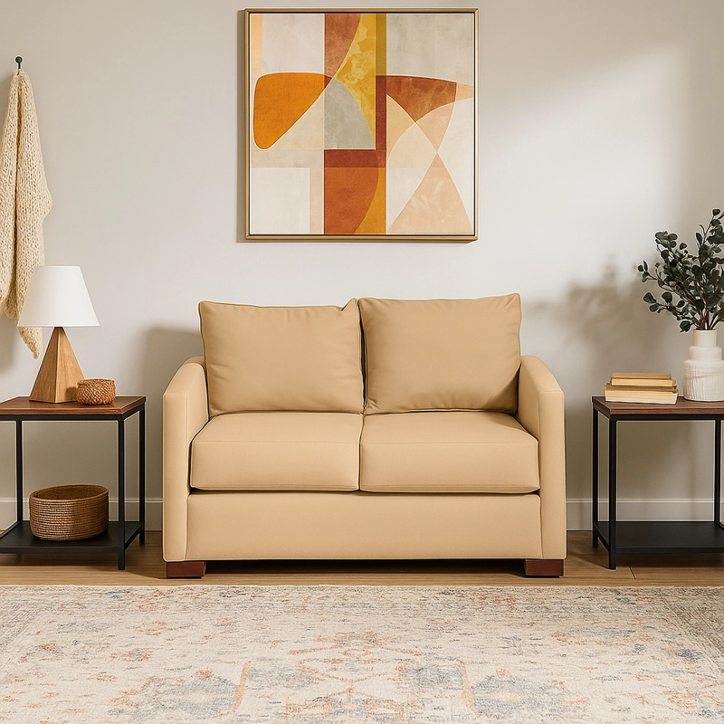 SOFA 2 CUERPOS TELA BEIGE DKORA MODELO JADE - 1