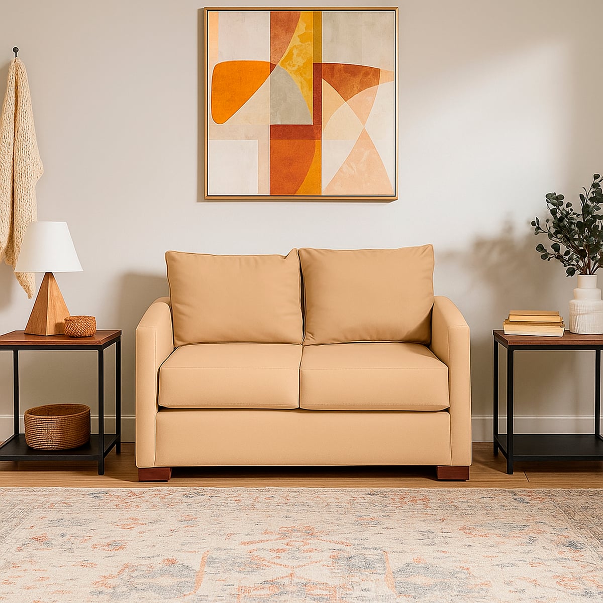 SOFA 2 CUERPOS TELA BEIGE DKORA MODELO JADE - 1
