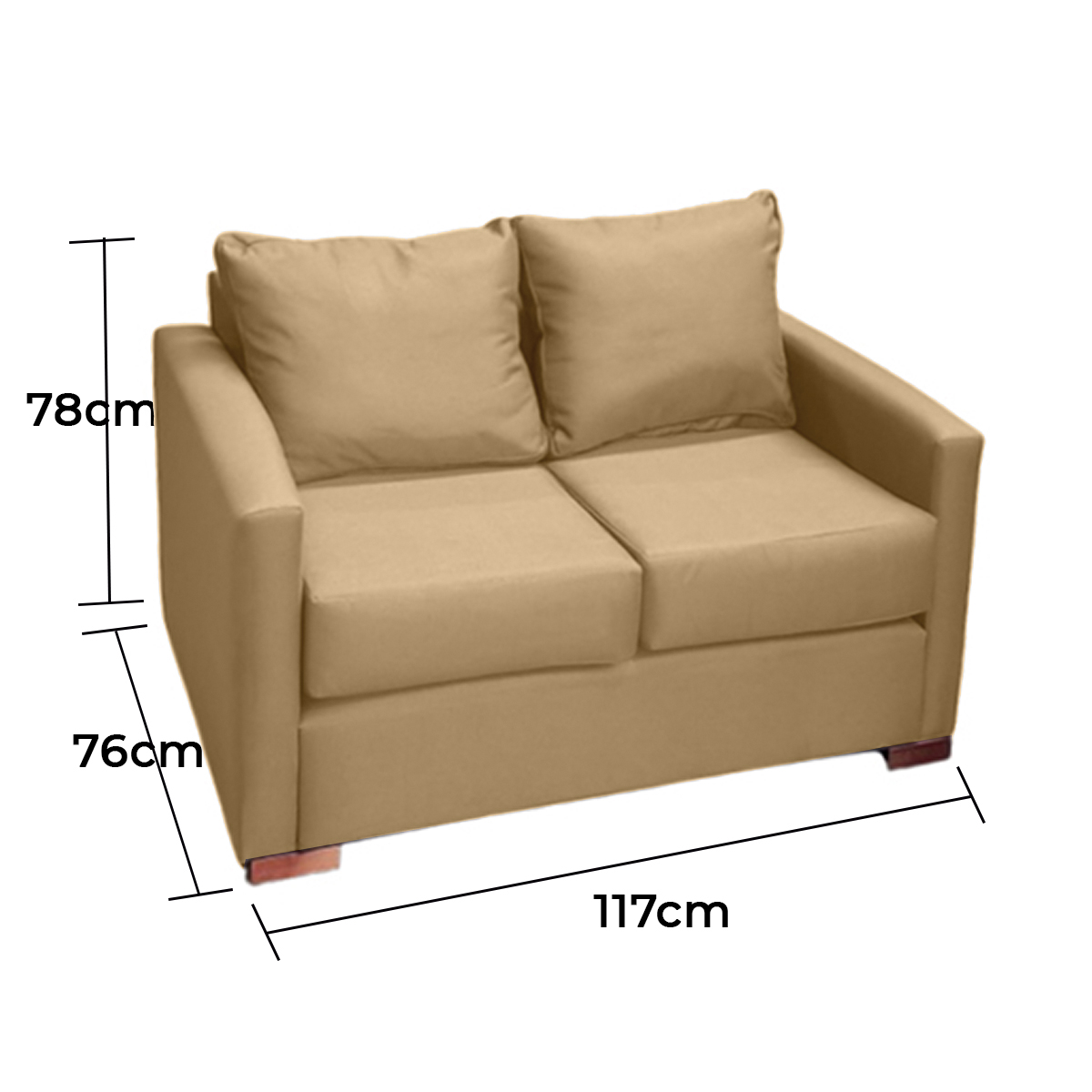 SOFA 2 CUERPOS TELA BEIGE DKORA MODELO JADE - 3