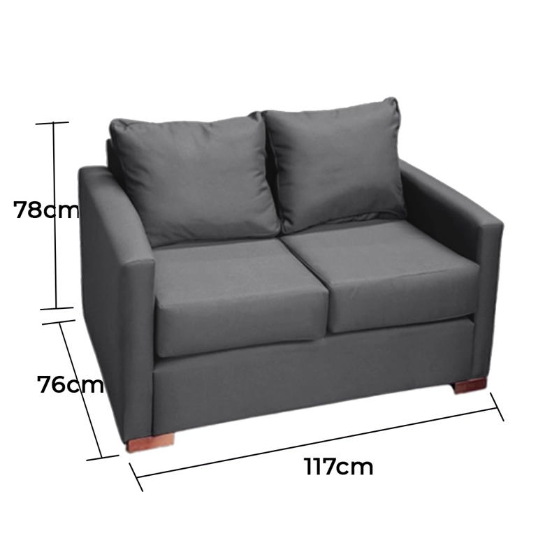 SOFA 2 CUERPOS TELA GRIS DKORA MODELO JADE - 3