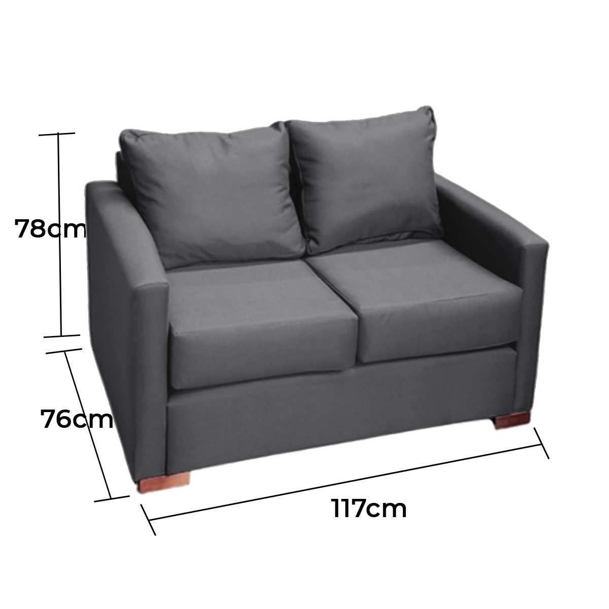SOFA 2 CUERPOS TELA GRIS DKORA MODELO JADE - 3