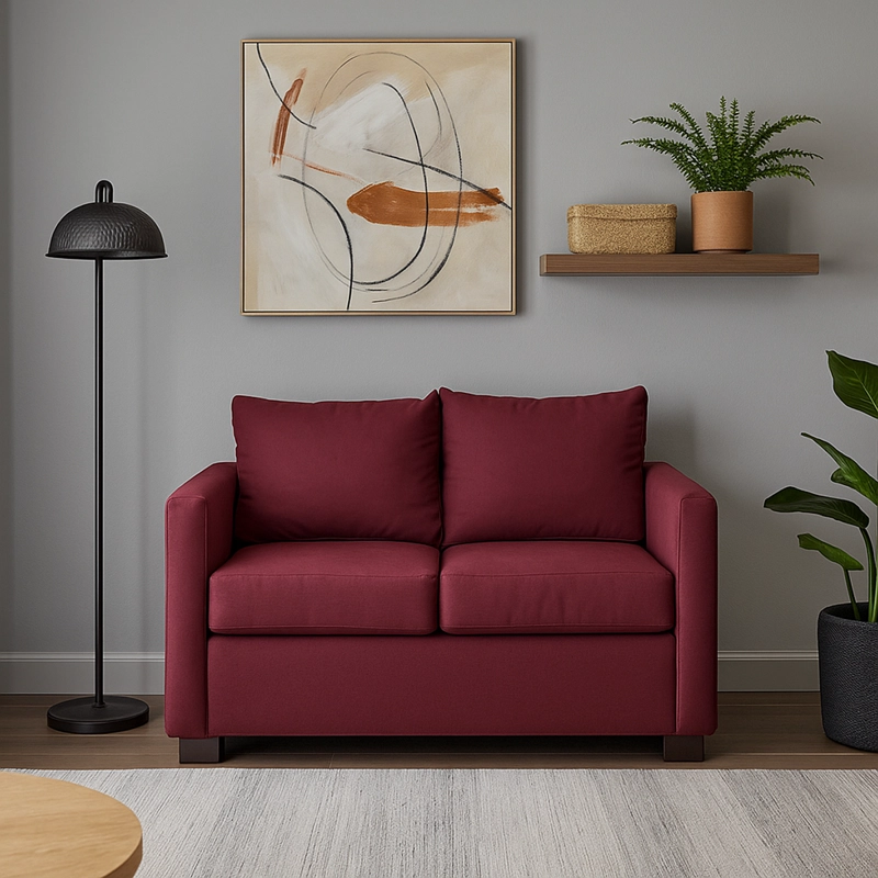 SOFA 2 CUERPOS TELA EN COLOR ROJO DKORA MODELO JADE - 1