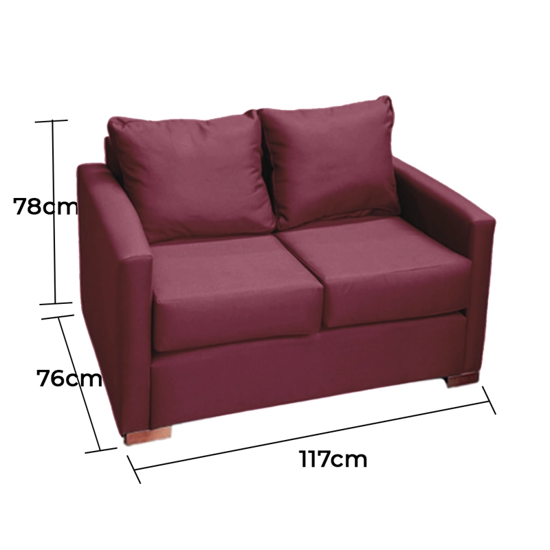 SOFA 2 CUERPOS TELA EN COLOR ROJO DKORA MODELO JADE - 3