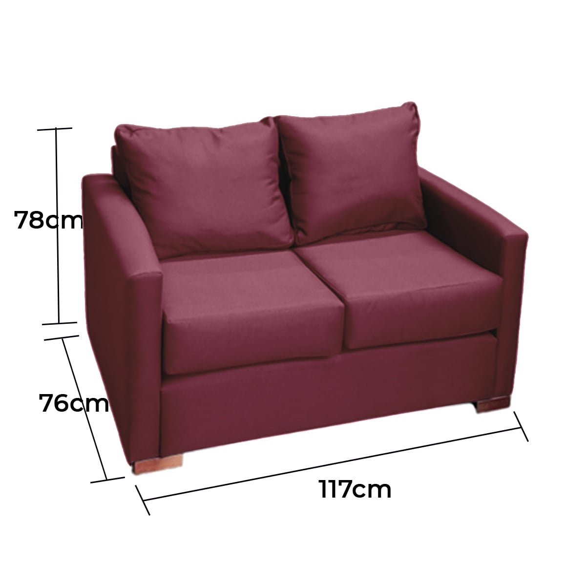 SOFA 2 CUERPOS TELA EN COLOR ROJO DKORA MODELO JADE - 3