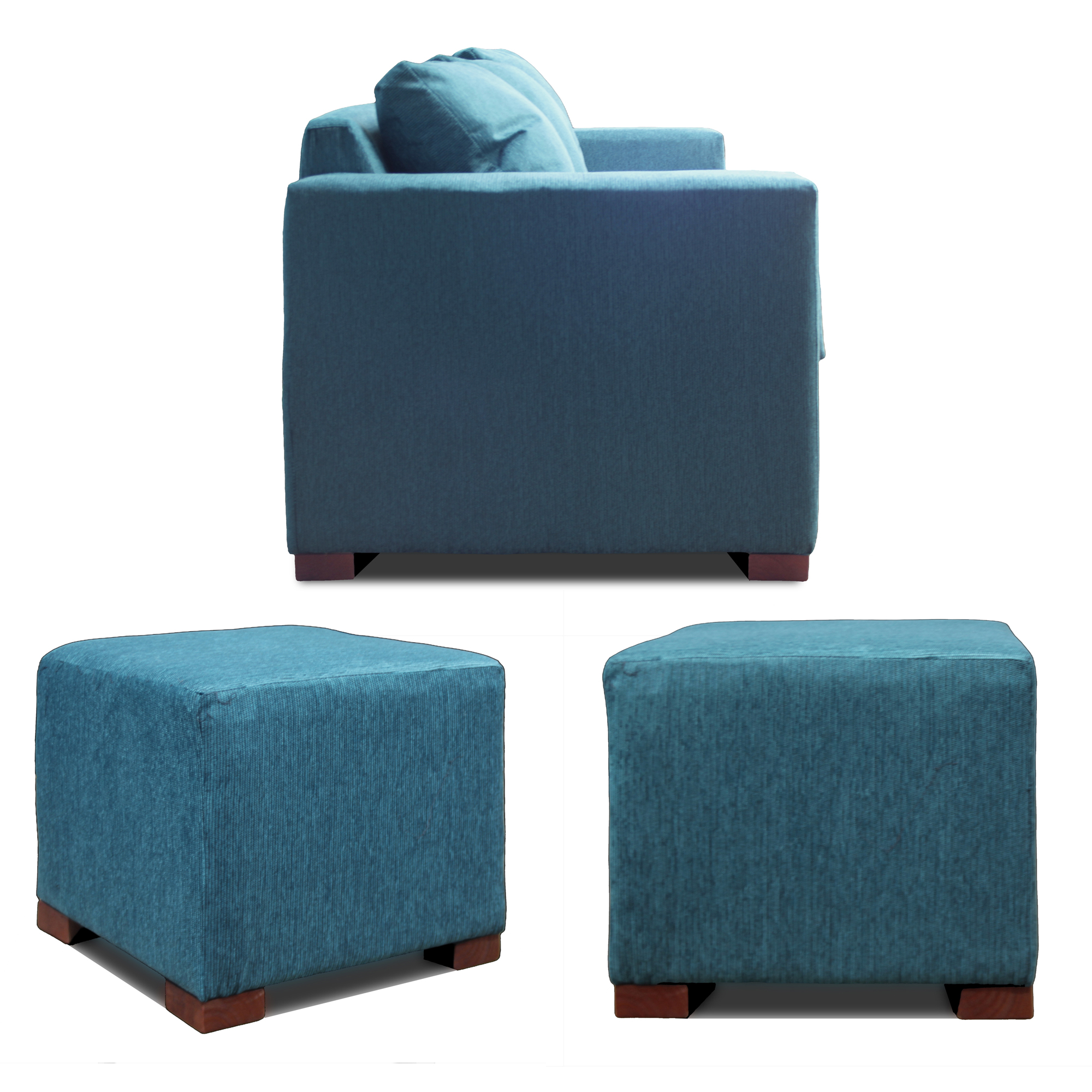 SOFA 3 CUERPOS + 2 POUF CALIPSO DKORA MODELO CEDRIC - 3