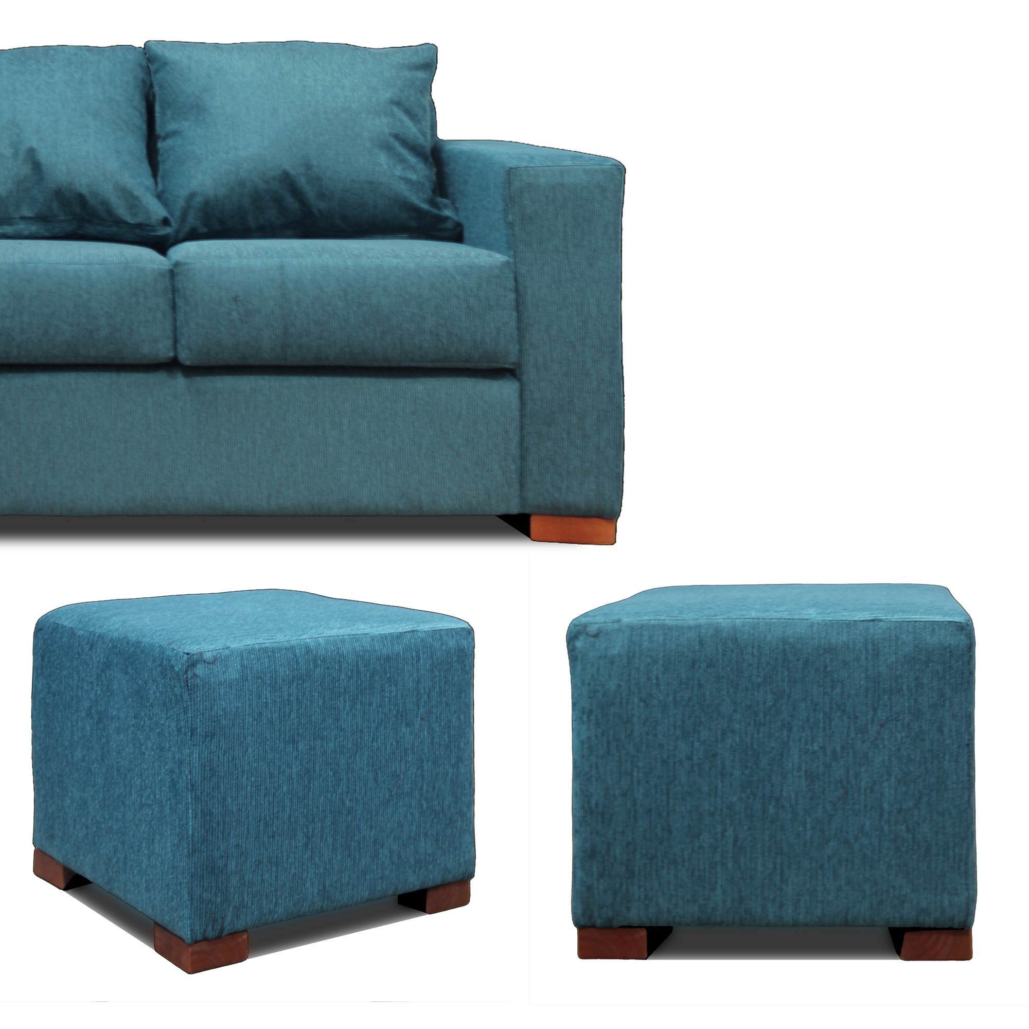 SOFA 3 CUERPOS + 2 POUF CALIPSO DKORA MODELO CEDRIC - 4