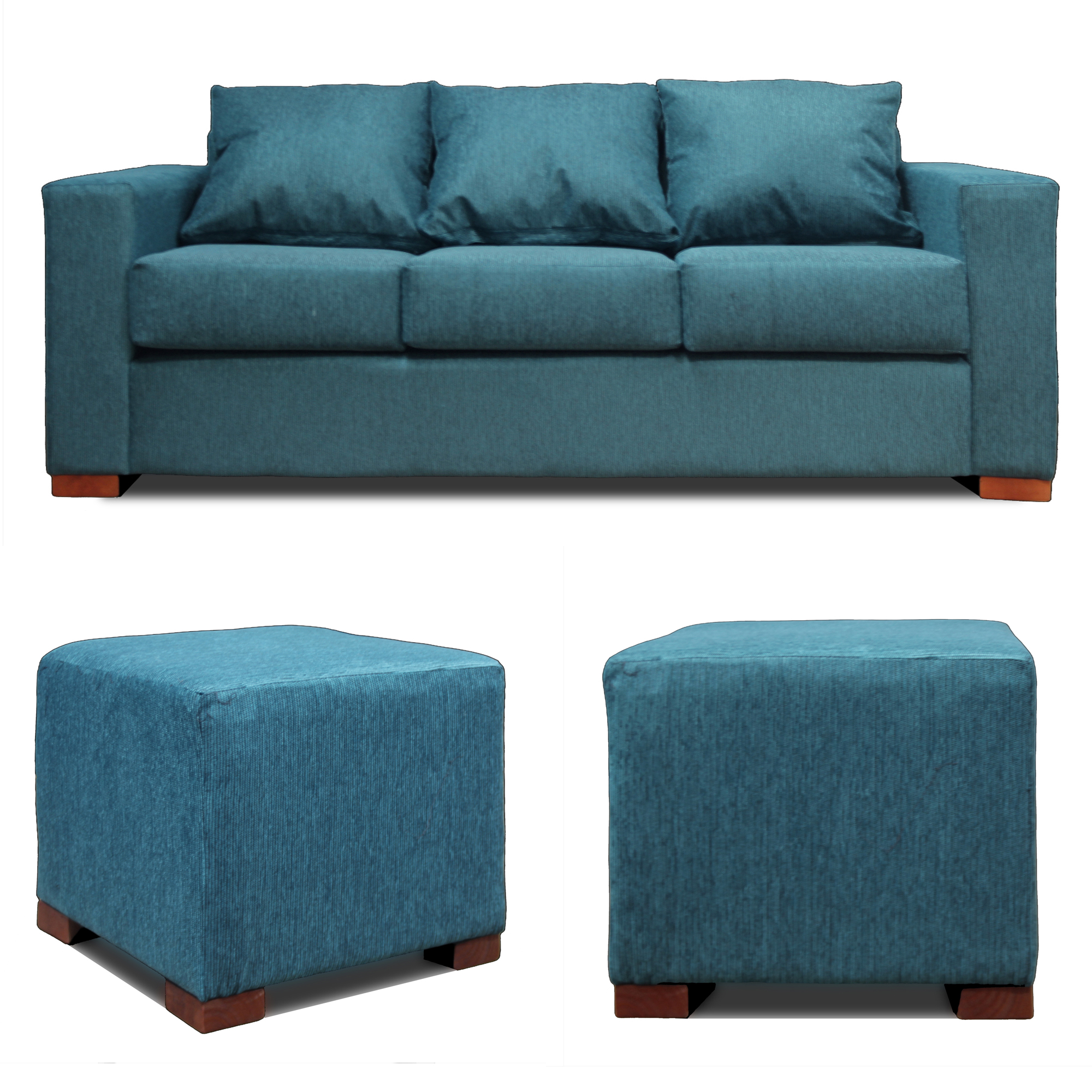 SOFA 3 CUERPOS + 2 POUF CALIPSO DKORA MODELO CEDRIC - 5