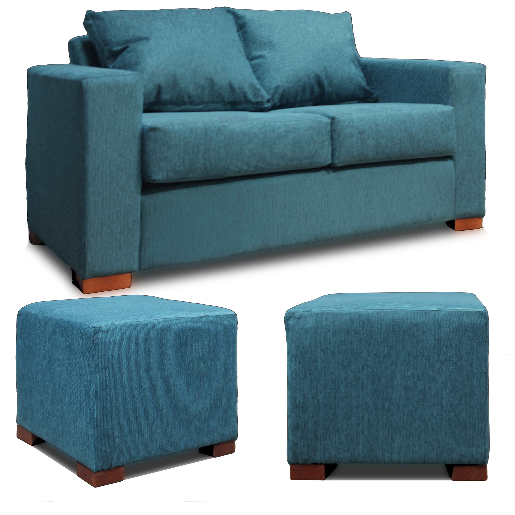 SOFA 2 CUERPOS + 2 POUF CALIPSO DKORA MODELO CEDRIC - 1