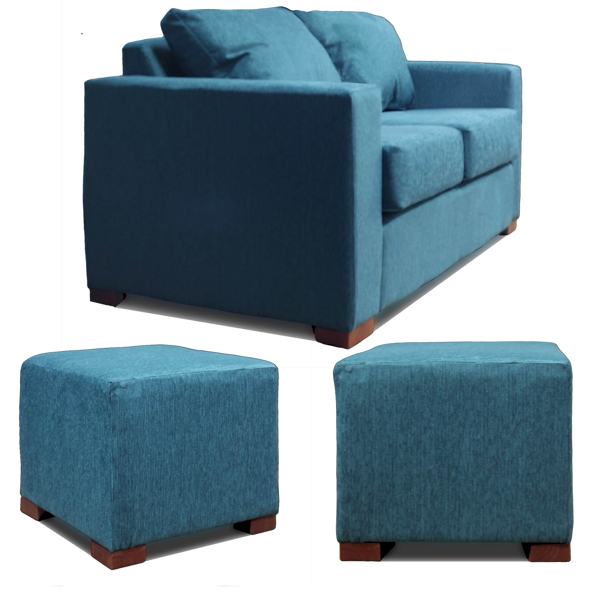 SOFA 2 CUERPOS + 2 POUF CALIPSO DKORA MODELO CEDRIC - 2