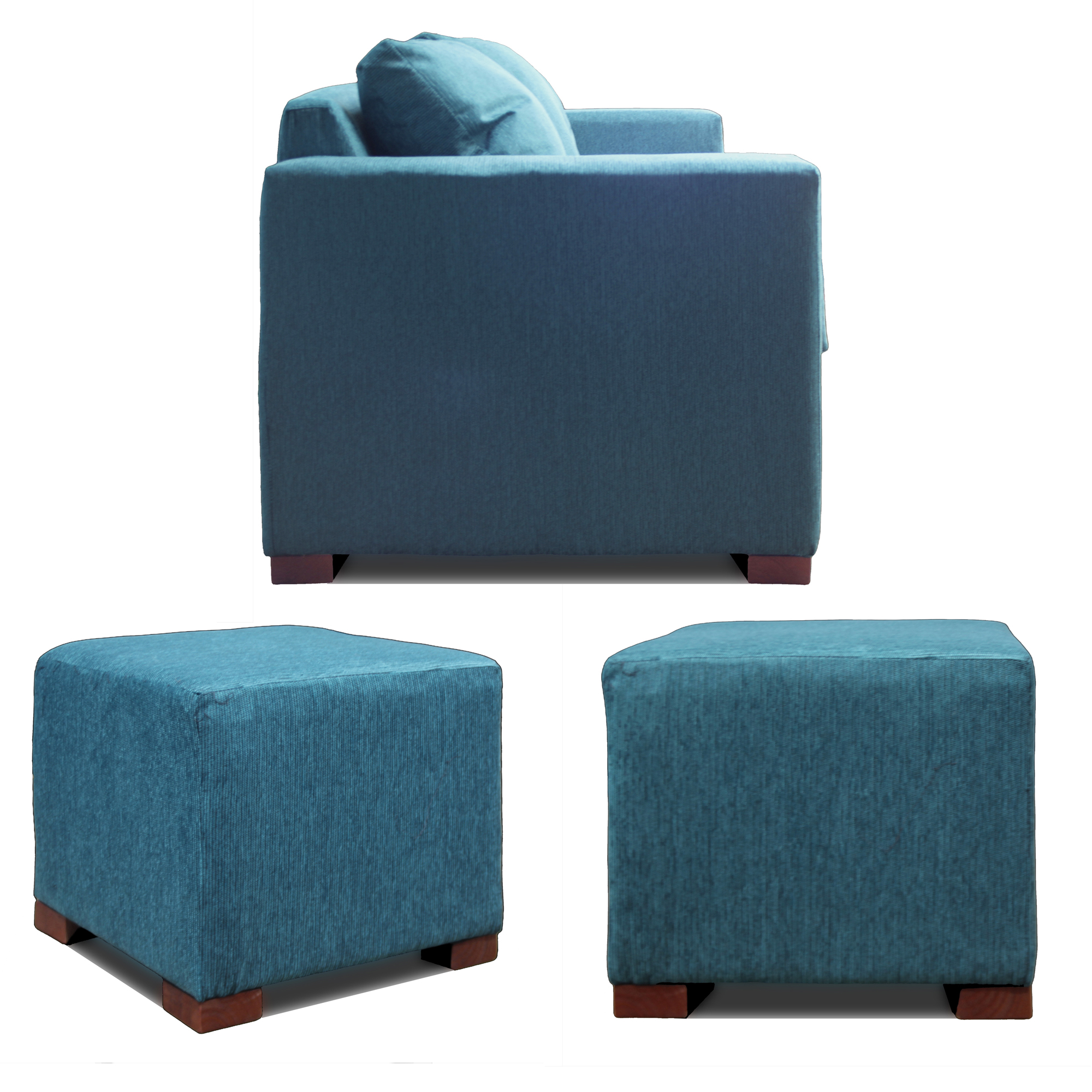 SOFA 2 CUERPOS + 2 POUF CALIPSO DKORA MODELO CEDRIC - 3