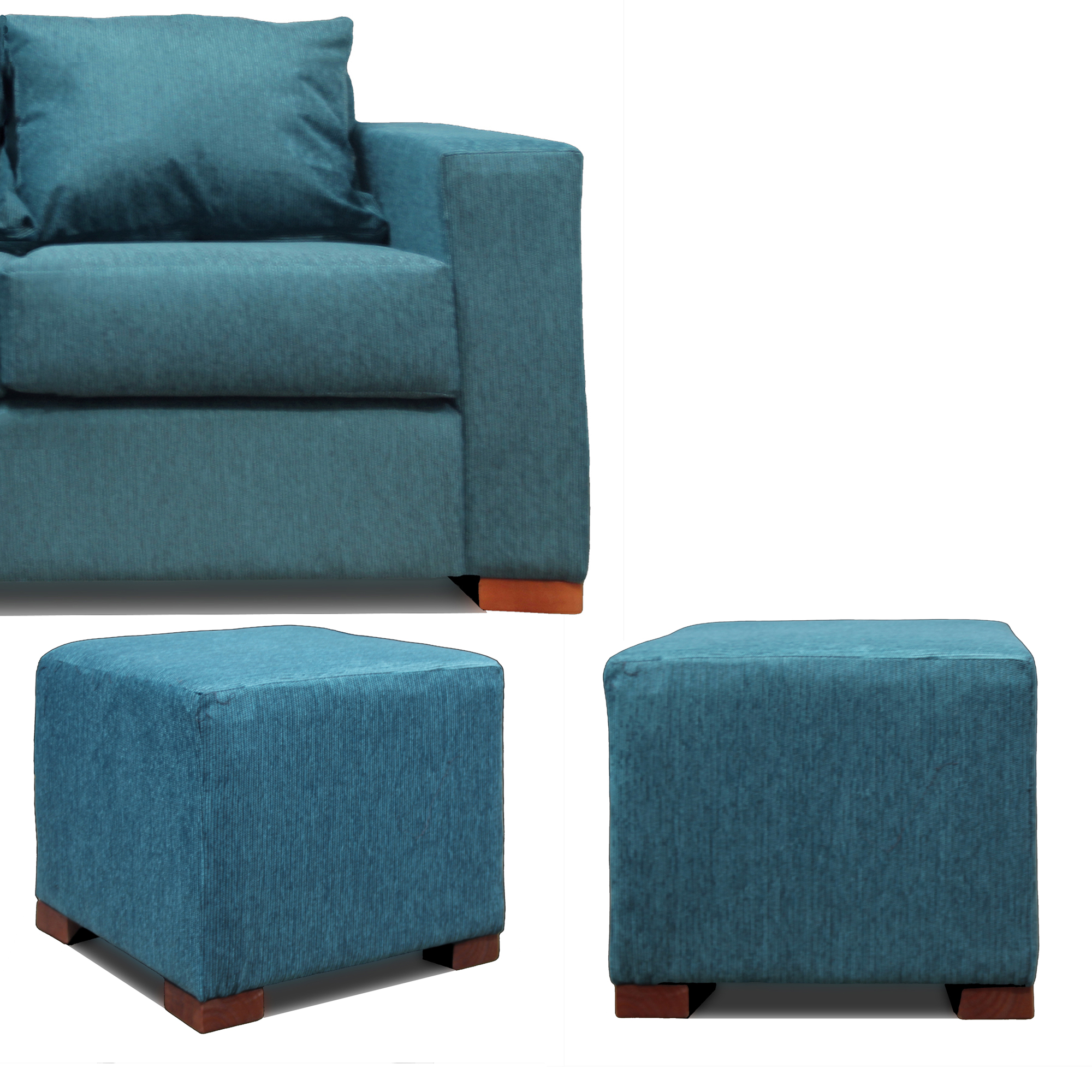 SOFA 2 CUERPOS + 2 POUF CALIPSO DKORA MODELO CEDRIC - 4