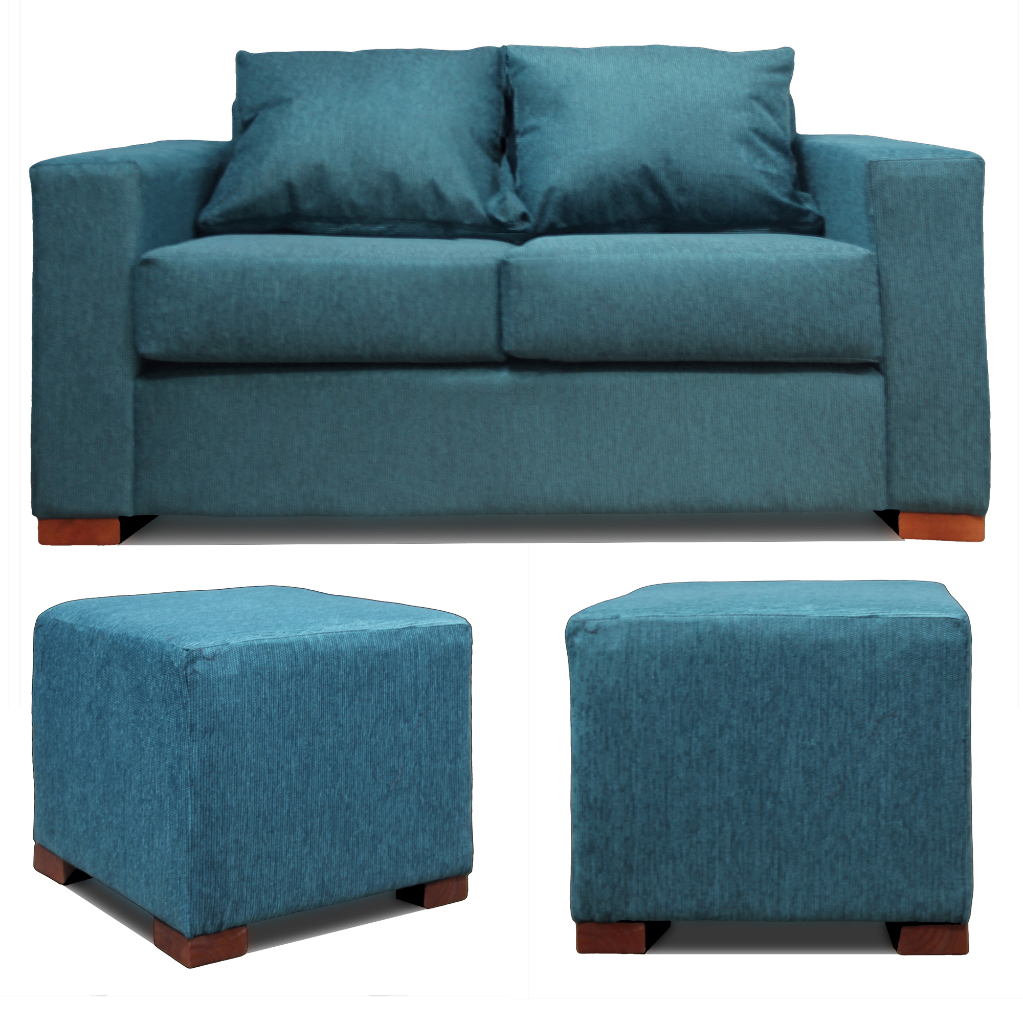 SOFA 2 CUERPOS + 2 POUF CALIPSO DKORA MODELO CEDRIC - 5
