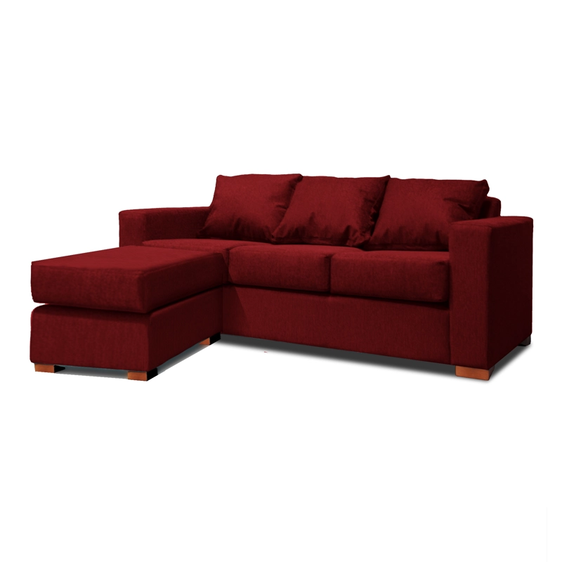 SOFA SECCIONAL IZQUIERDO 3 CUERPOS ROJO DKORA MODELO LENA - 1