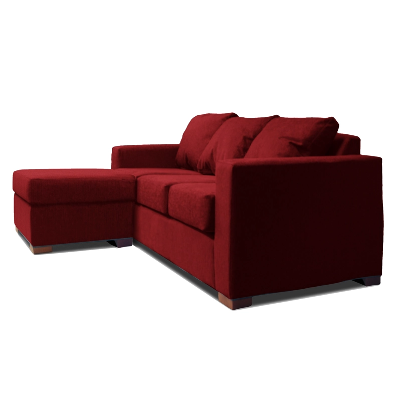 SOFA SECCIONAL IZQUIERDO 3 CUERPOS ROJO DKORA MODELO LENA - 2