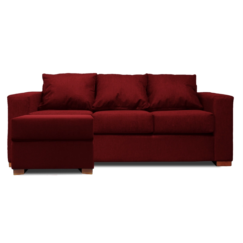 SOFA SECCIONAL IZQUIERDO 3 CUERPOS ROJO DKORA MODELO LENA - 4