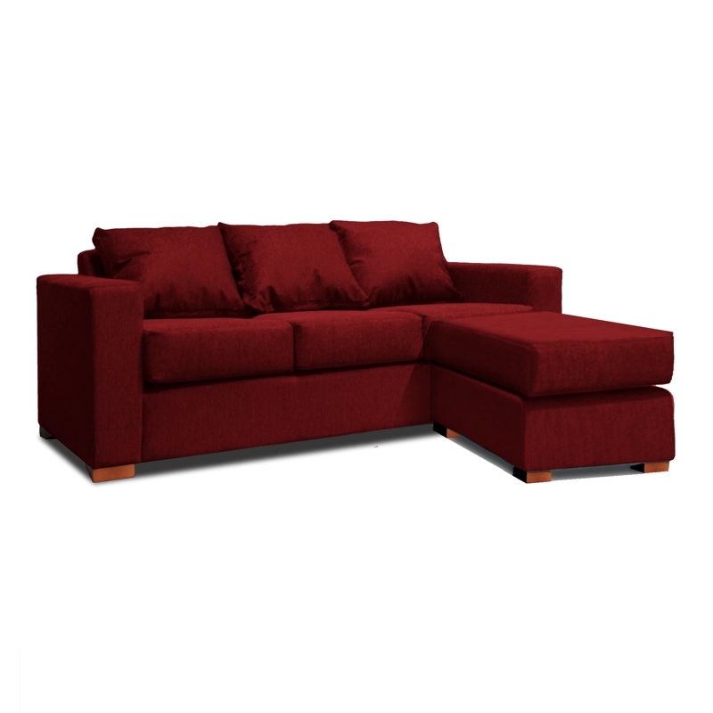 SOFA SECCIONAL DERECHO 3 CUERPOS ROJO DKORA MODELO LENA - 1