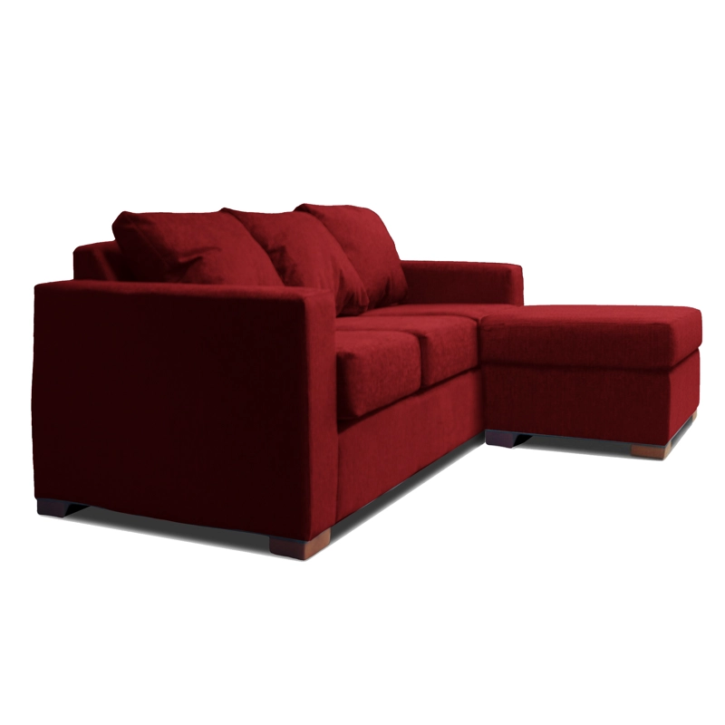 SOFA SECCIONAL DERECHO 3 CUERPOS ROJO DKORA MODELO LENA - 2